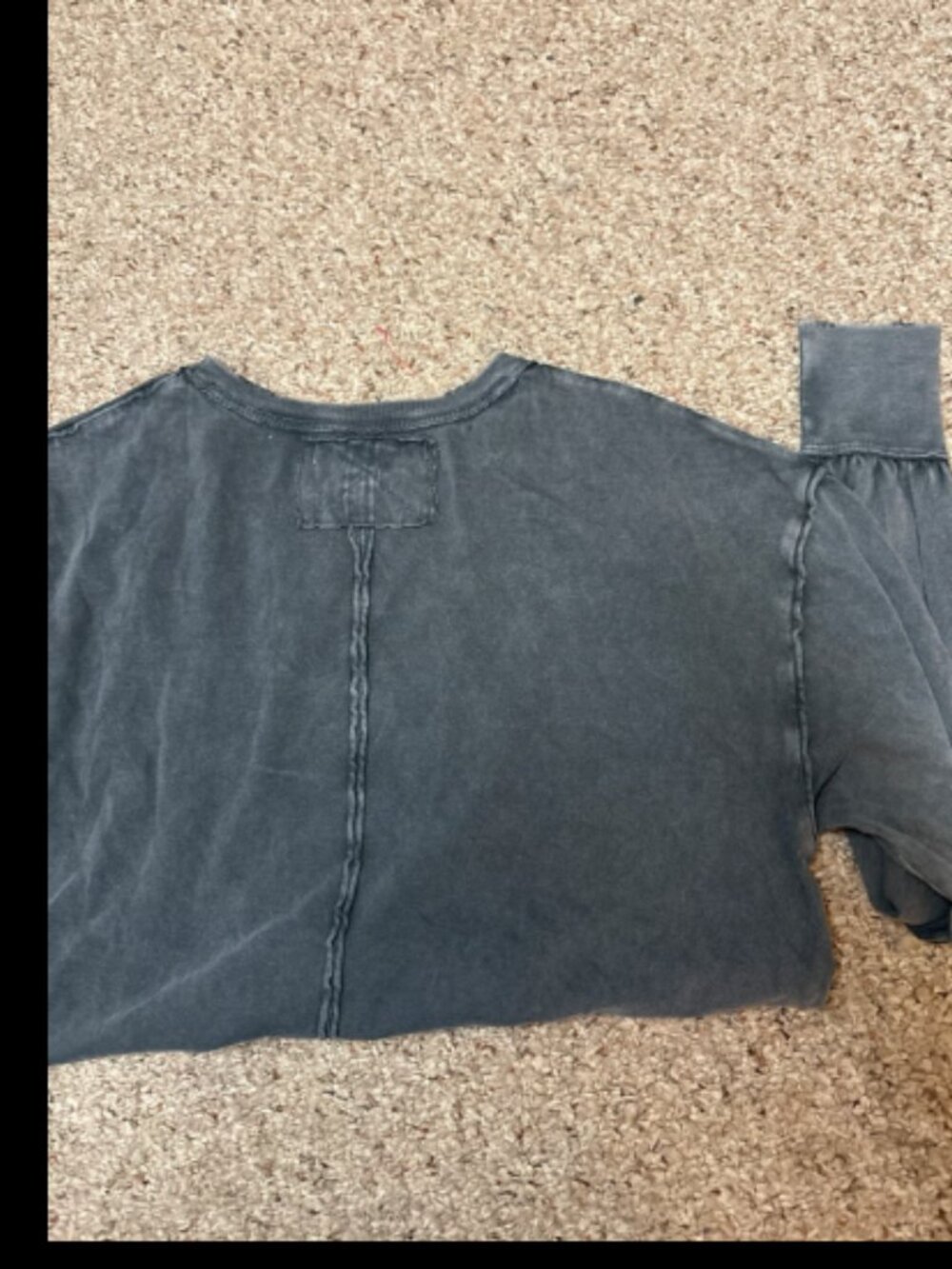 WE THE FREE PEOPLE FADE INTO YOU WASHED BLACK OVERSIZED POCKET TEE TOP NEW XL - Picture 8 of 8